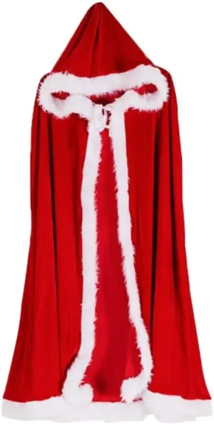 Cloak Christmas Creative Red Prom Cloak Halloween Cloak Cosplay Party Hooded Cloak Cosplay Costume (Color : Red, Size : Small)