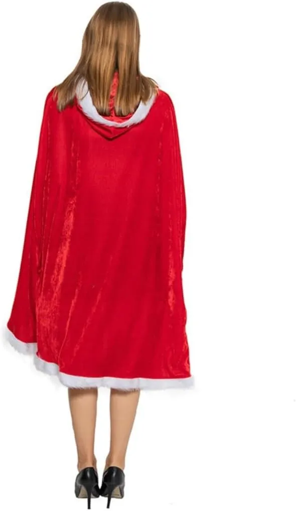Cloak Christmas Creative Red Prom Cloak Halloween Cloak Cosplay Party Hooded Cloak Cosplay Costume (Color : Red, Size : Small)