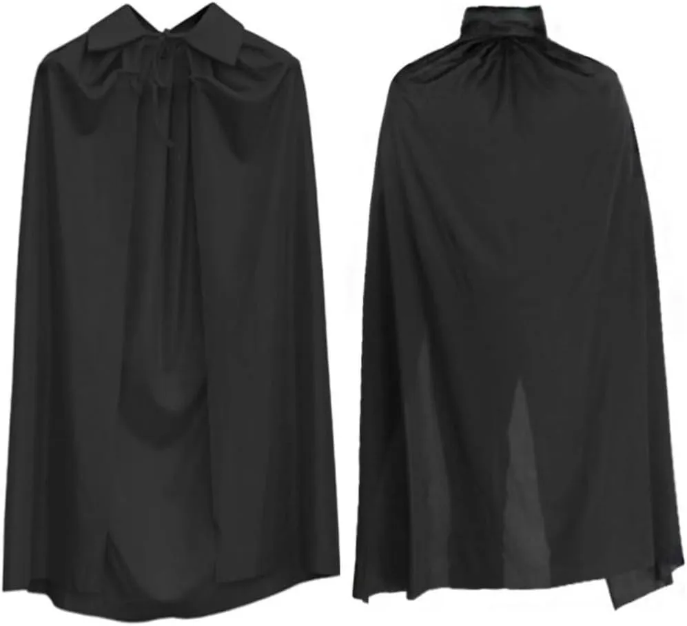 Cloak Halloween Cape Stand Collar Hooded Creative Party Vampire Cape Cape Halloween Cape Cosplay Costume Cosplay Costume (Color : Black(B), Size : 120cm)