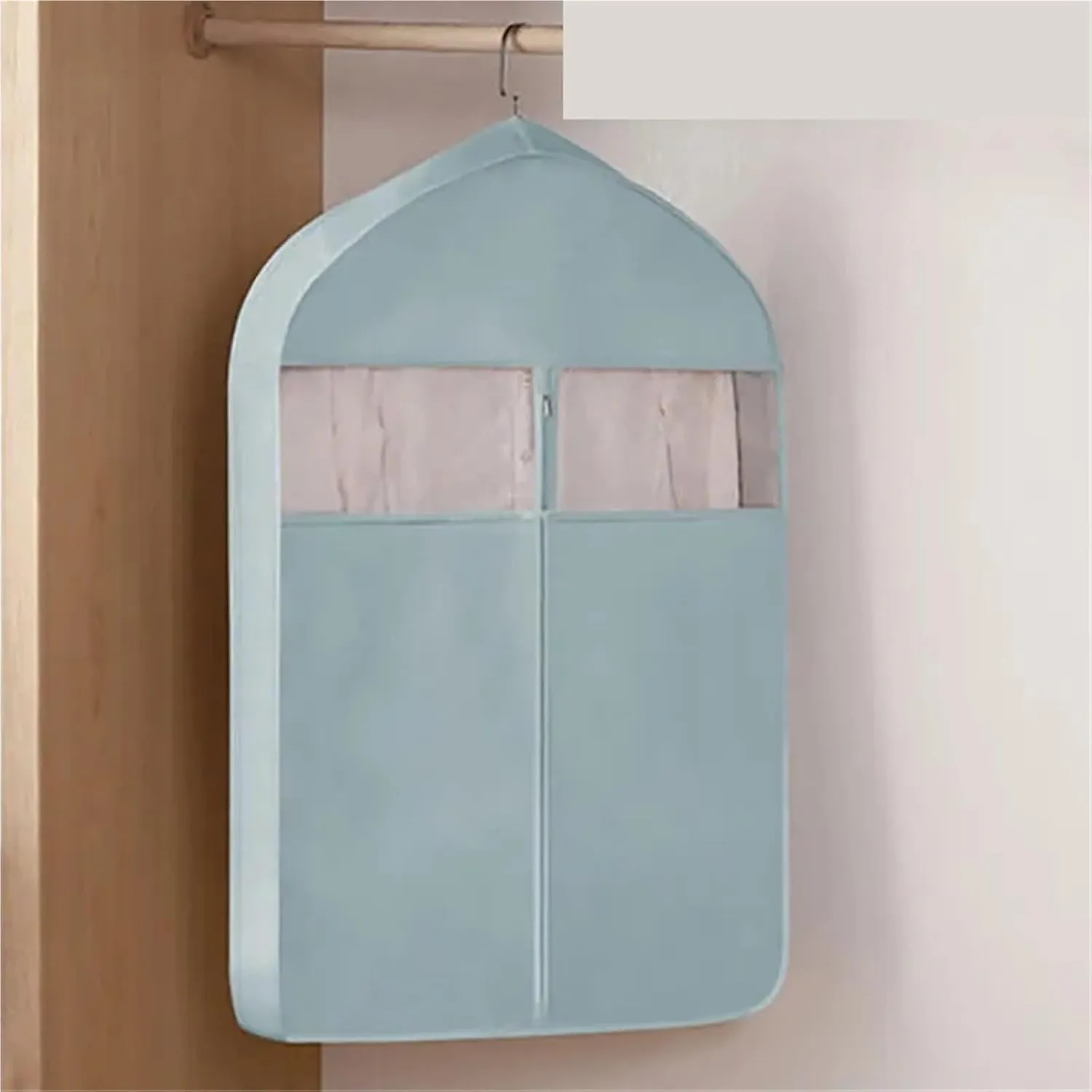 Clothes Clothes Cover Garment Dress Hanging Organizer Protector Wardrobe Garment Suit Dress Coat Bag Supplies(Blue M)
