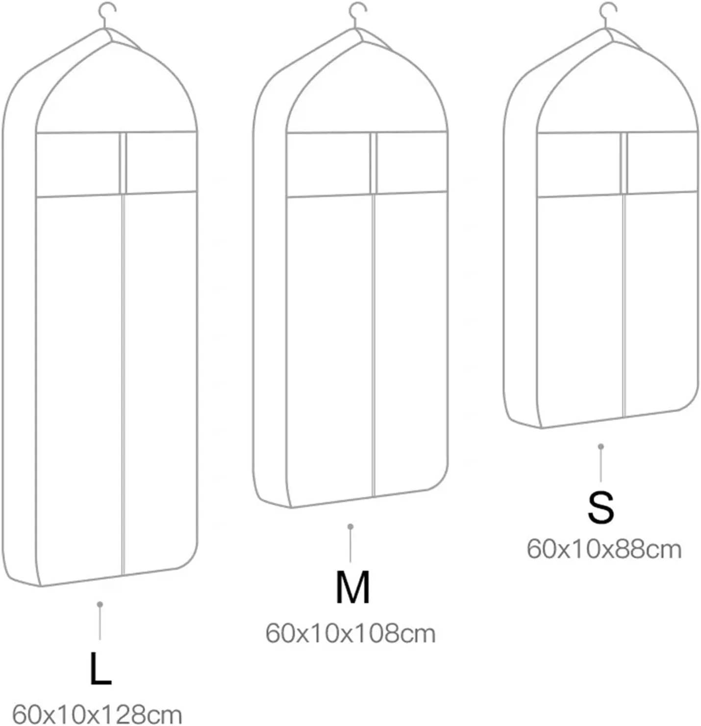 Clothes Clothes Cover Garment Dress Hanging Organizer Protector Wardrobe Garment Suit Dress Coat Bag Supplies(Blue M)