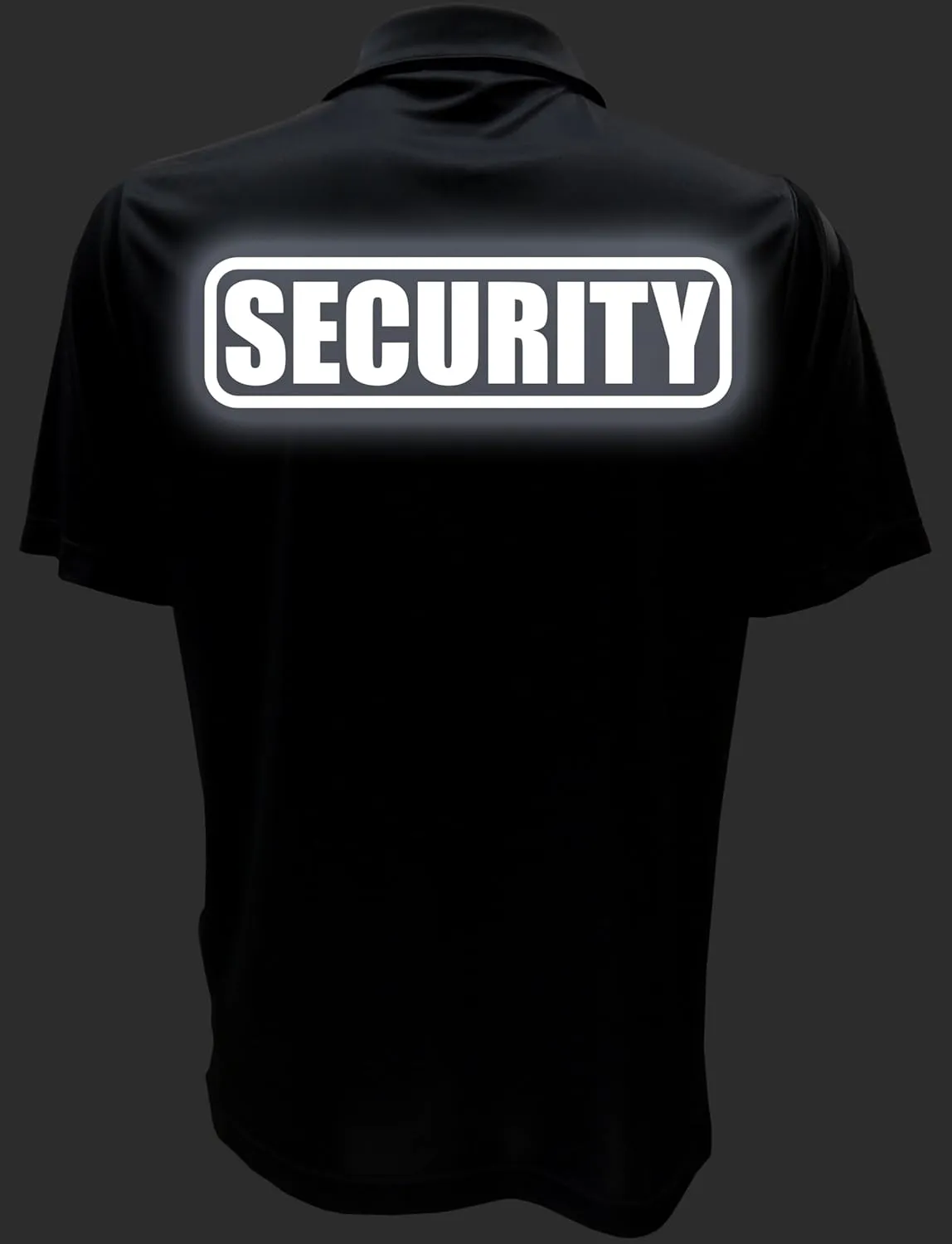 Conspiracy Tee Security Polo with Reflective Design front and back, Performance Polo w/Moisture Wicking Technology