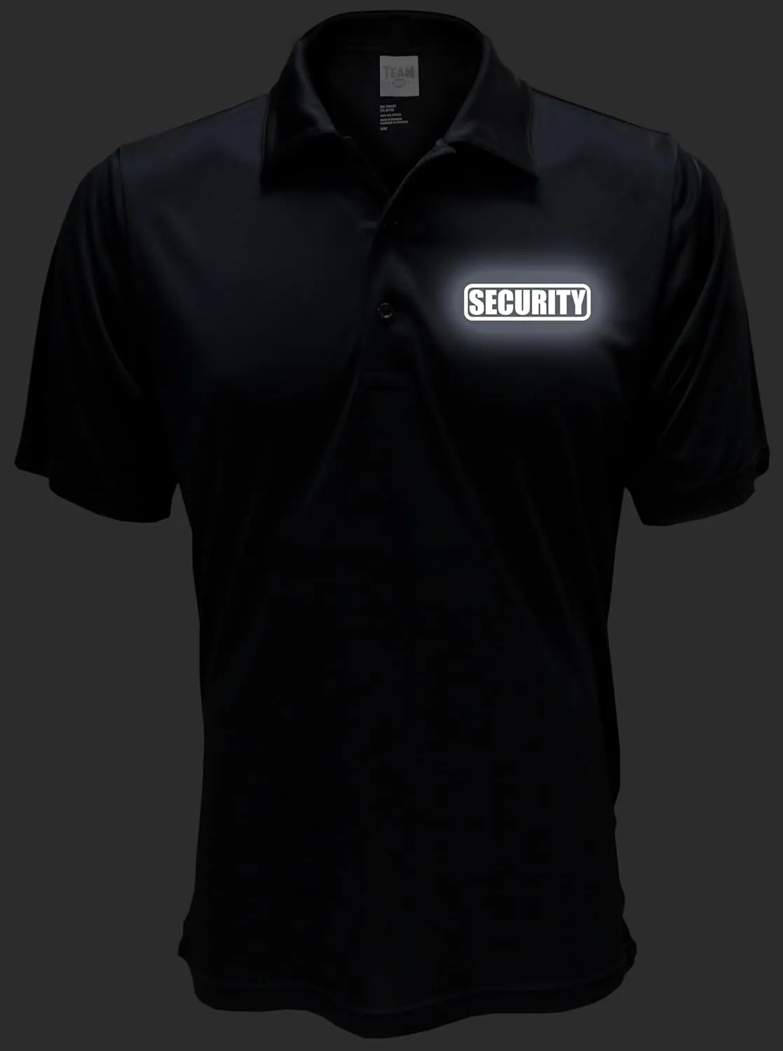 Conspiracy Tee Security Polo with Reflective Design front and back, Performance Polo w/Moisture Wicking Technology