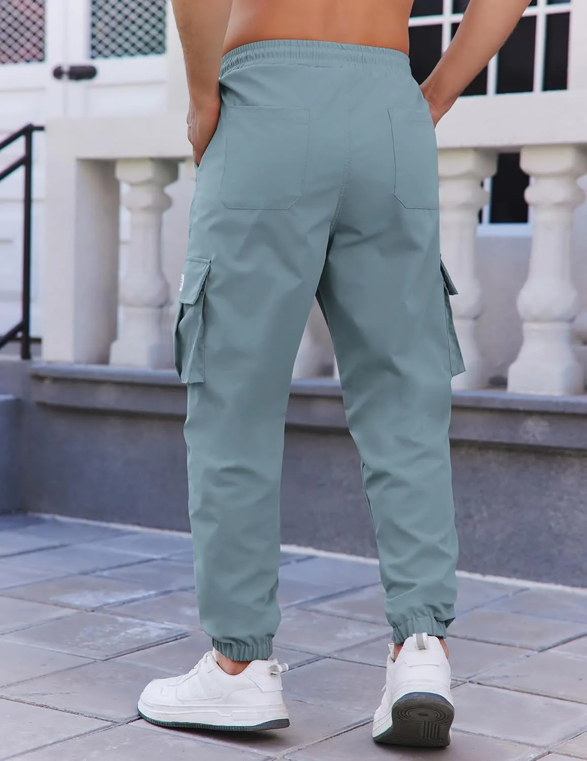 COOFANDY Mens Casual Joggers Pants Stretch Waist Drawstring Cargo Pants Tapered Sweatpants with Pockets