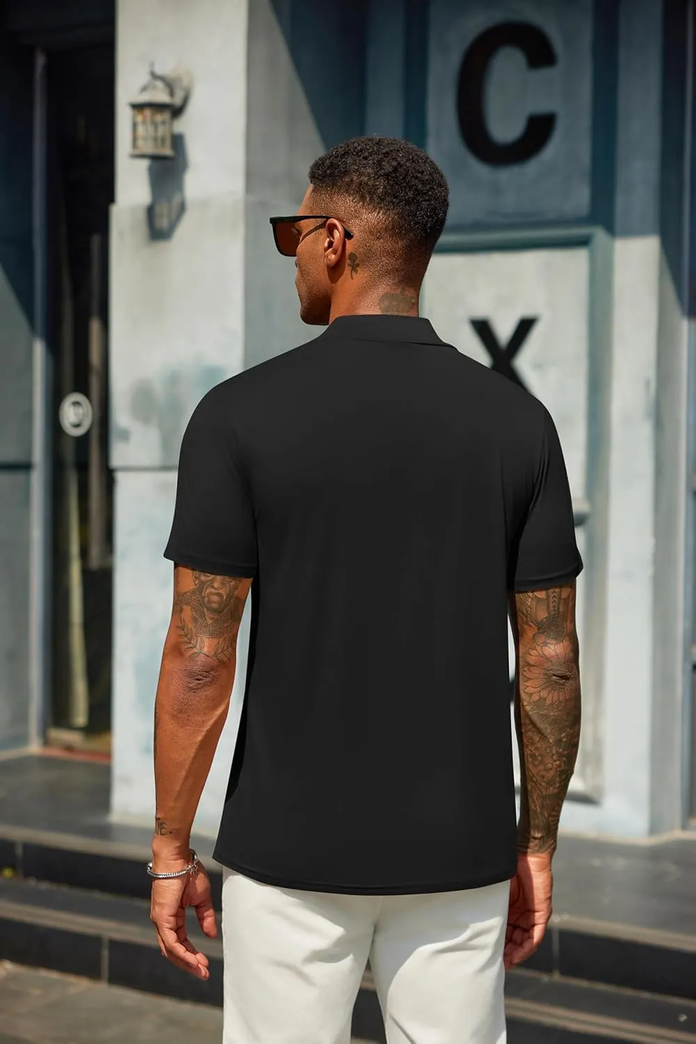 COOFANDY Men's Mock Turtleneck T Shirt Short Sleeve Slim Fit Basic Casual Undershirt Solid Color Pullover Tee
