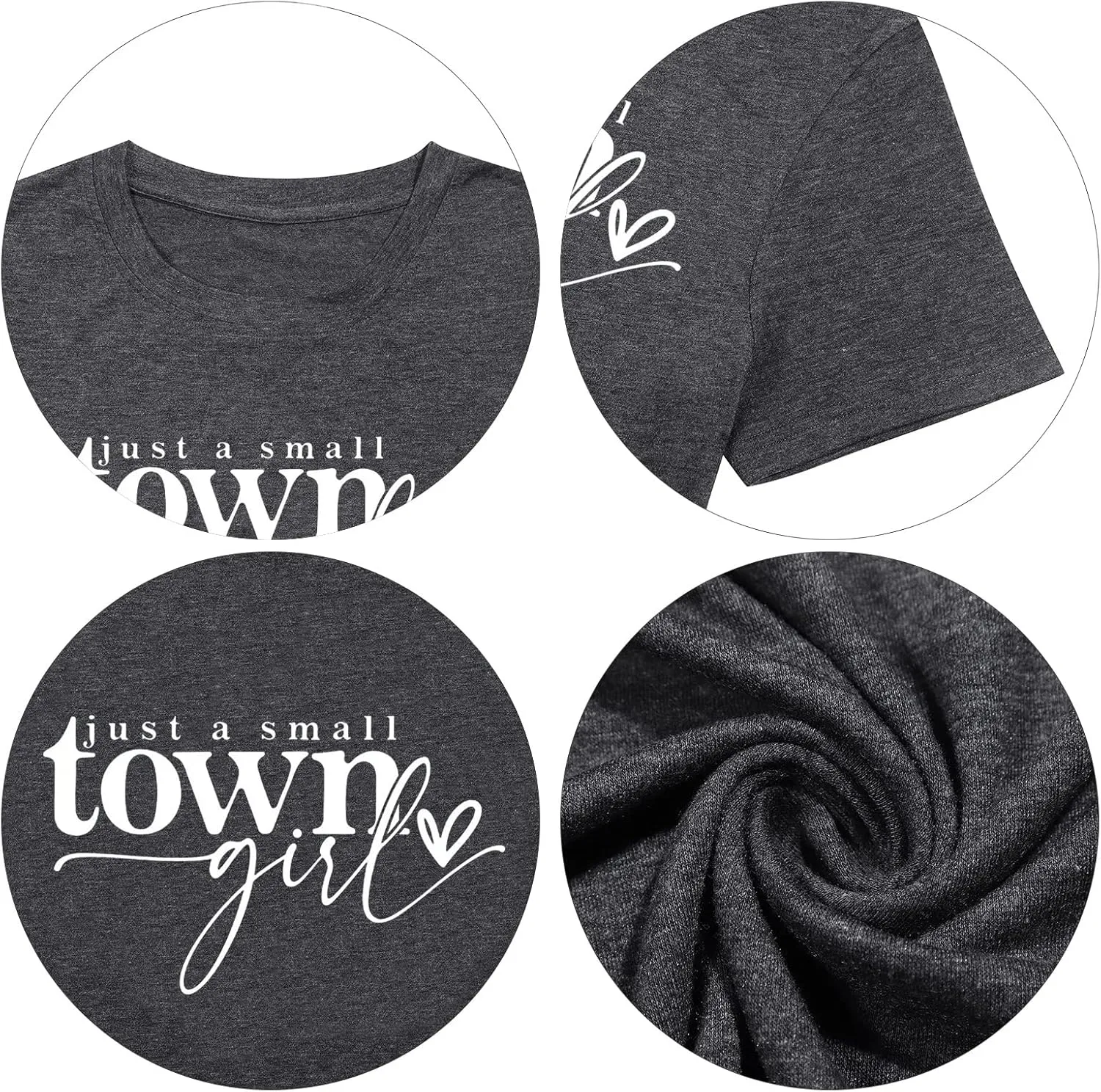 Country Music Shirt Women Small Town Girl Shirt Vintage Letter Graphic Tee Tops Casual Short Sleeve Tops