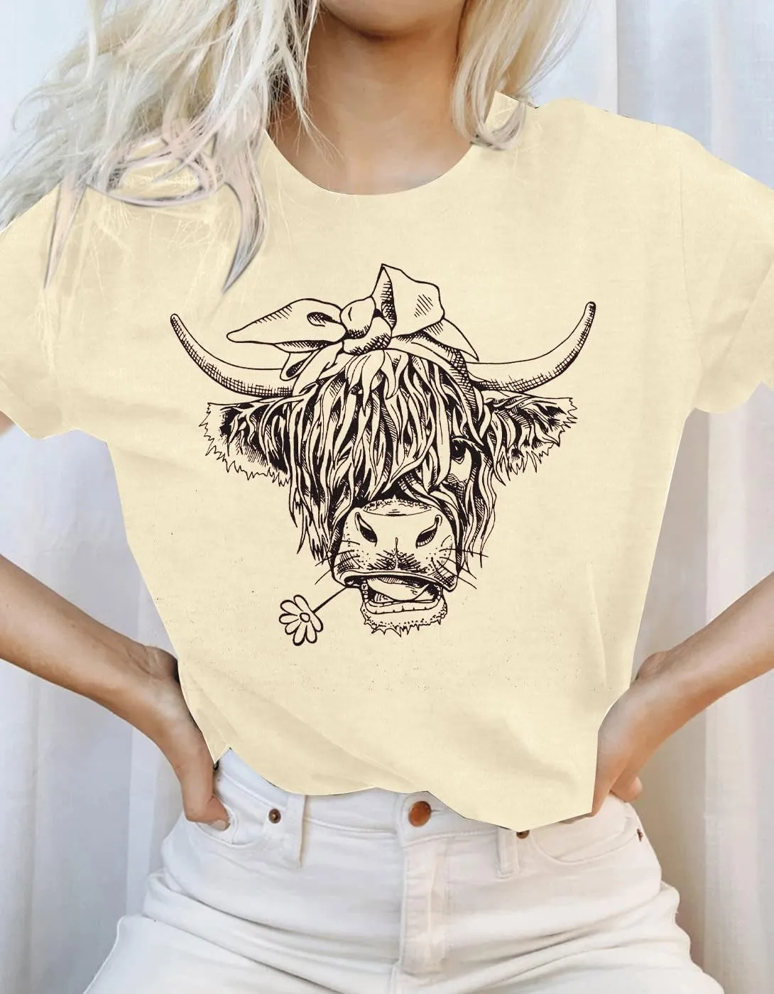 Cow Shirt Women Cute Cattle T-Shirt Vintage Western Short Sleeve Tops Farm Life Animal Graphic Tee