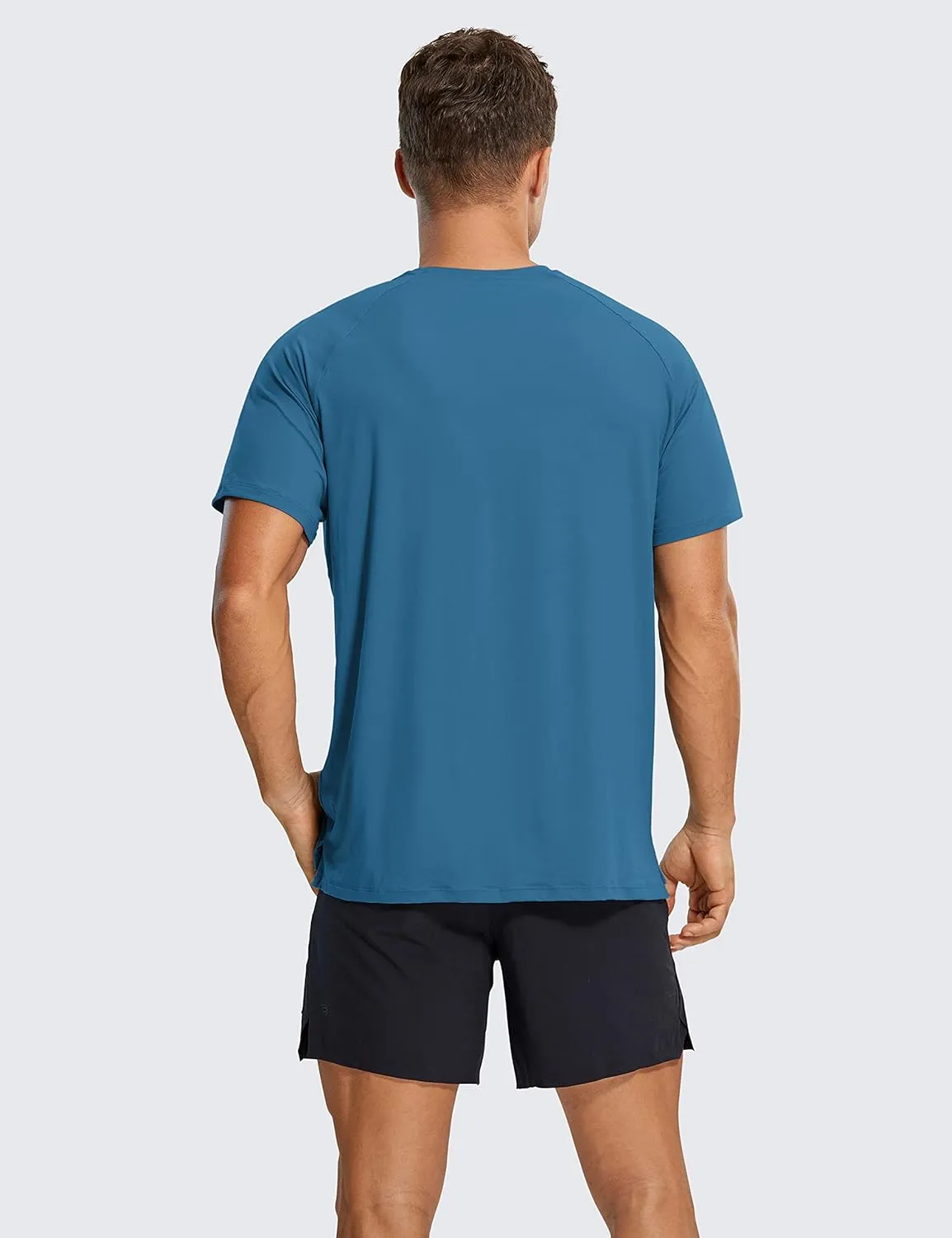 CRZ YOGA Men's Workout Short Sleeve T-Shirt Quick Dry Gym Athletic Running Stretchy Tee Shirts Top