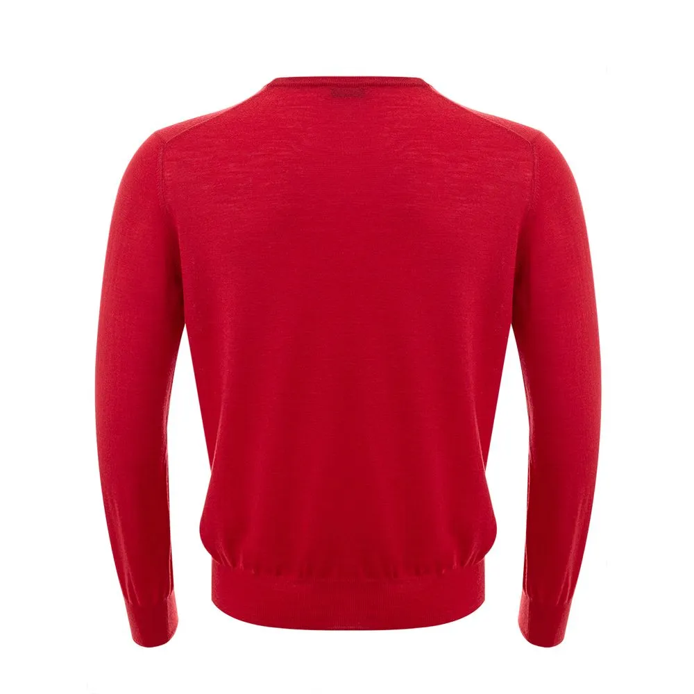 Elegant Red Wool Sweater for Men