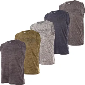 Essential Elements 5 Pack: Men's Active Quick-Dry Athletic Workout Training Gym Muscle Sleeveless Tank Top