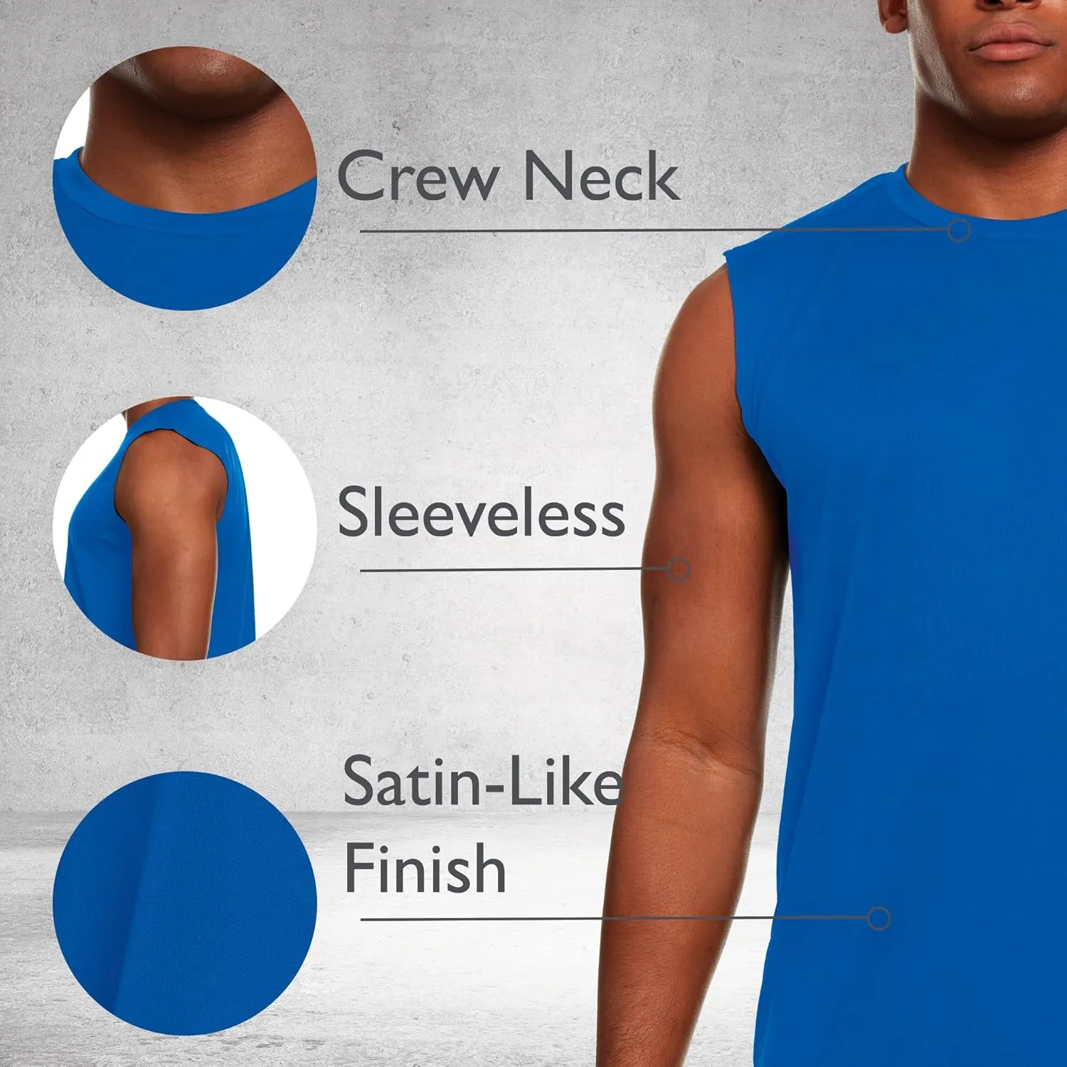 Essential Elements 5 Pack: Men's Active Quick-Dry Athletic Workout Training Gym Muscle Sleeveless Tank Top