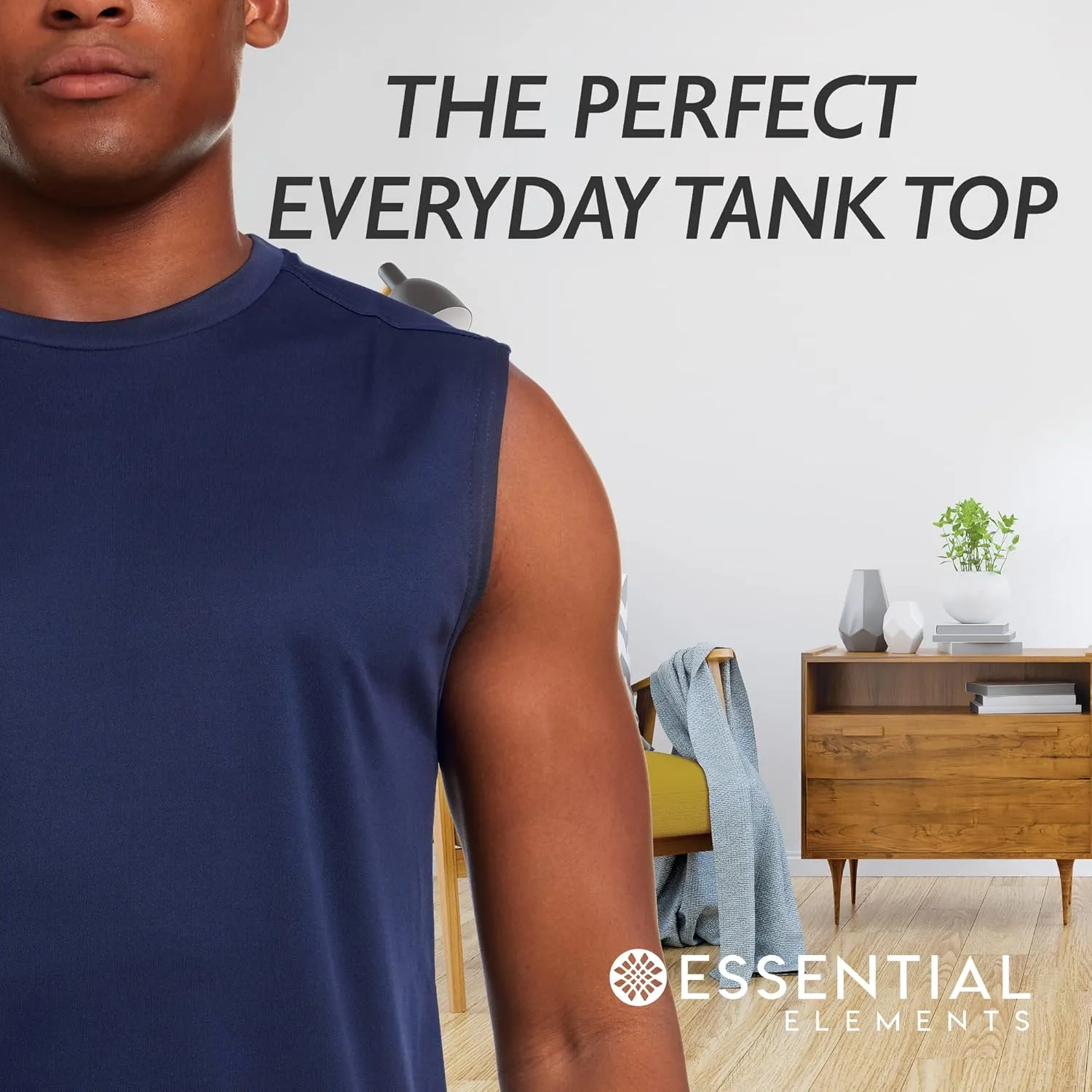 Essential Elements 5 Pack: Men's Active Quick-Dry Athletic Workout Training Gym Muscle Sleeveless Tank Top
