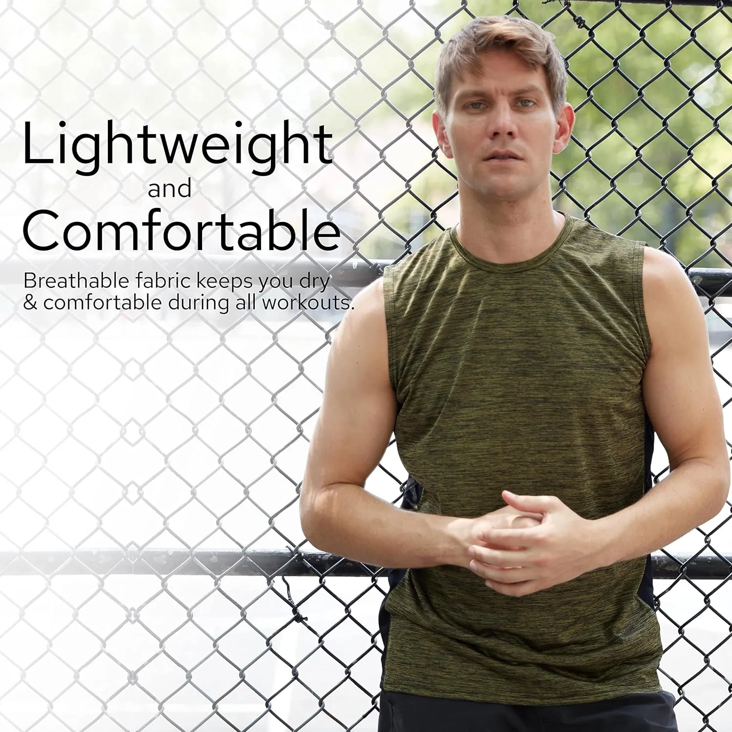 Essential Elements 5 Pack: Men's Active Quick-Dry Athletic Workout Training Gym Muscle Sleeveless Tank Top