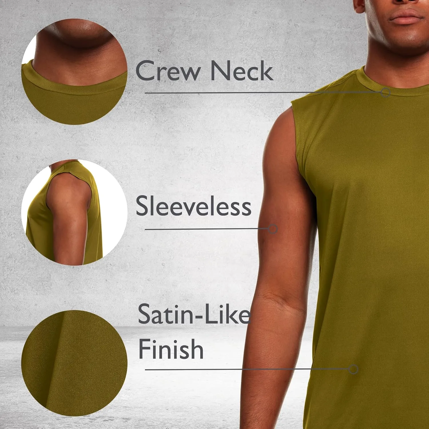Essential Elements 5 Pack: Men's Active Quick-Dry Athletic Workout Training Gym Muscle Sleeveless Tank Top