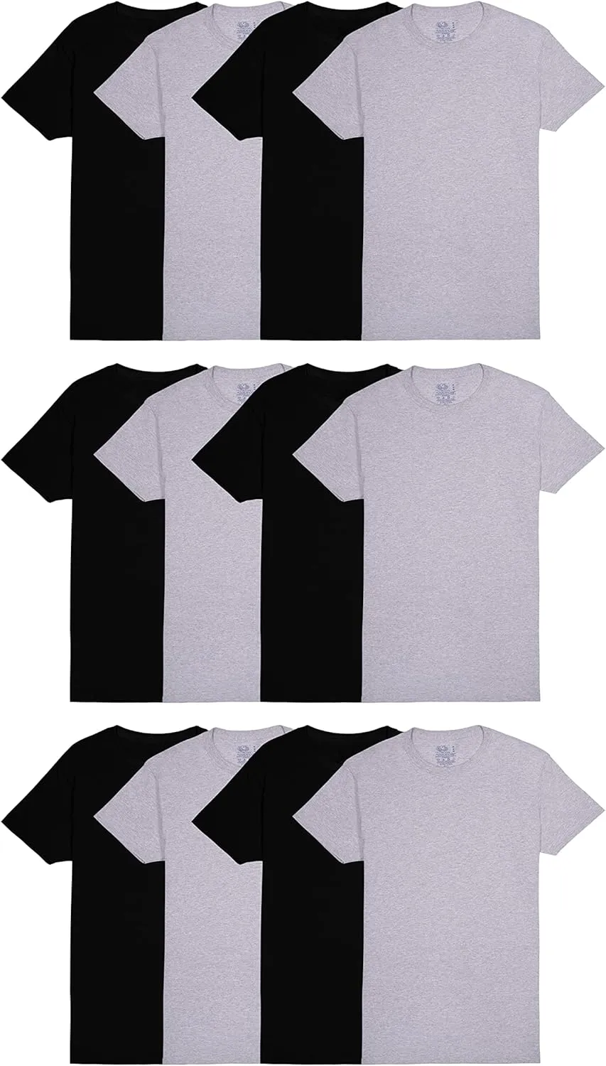 Fruit of the Loom Men's Crew Tee Undershirts, Moisture Wicking & Tag Free, Also Available in Big & Tall