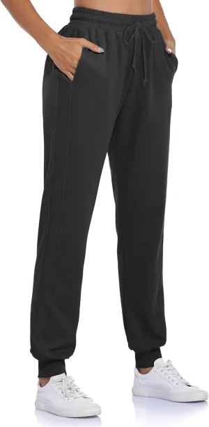 Fulbelle Women's Cotton Sweatpants with Pockets Drawstring Joggers Yoga Pants