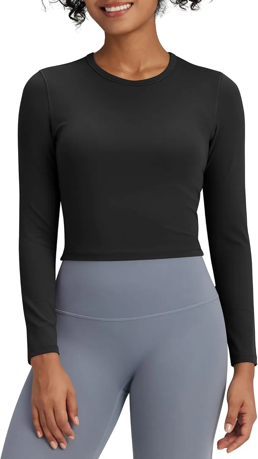 G4Free BareFeel Long Sleeve Workout Tops for Women Slim Athletic Gym Yoga Shirt Cropped Basic Tight Shirt