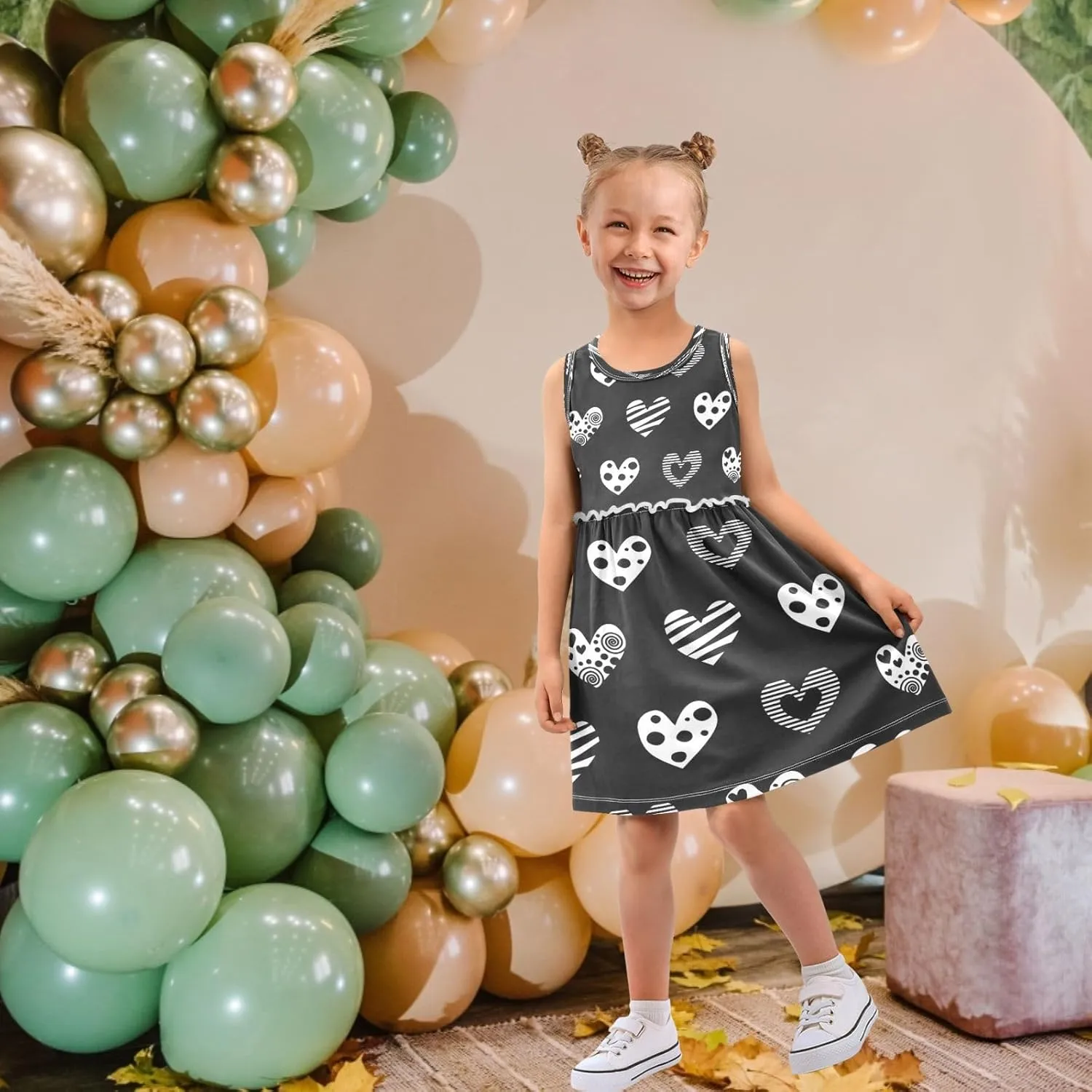 Girls Summer Dress Toddler Girls Sleeveless Dress Cotton Kids Casual Sundress Teens Party Dresses 2-8 Years