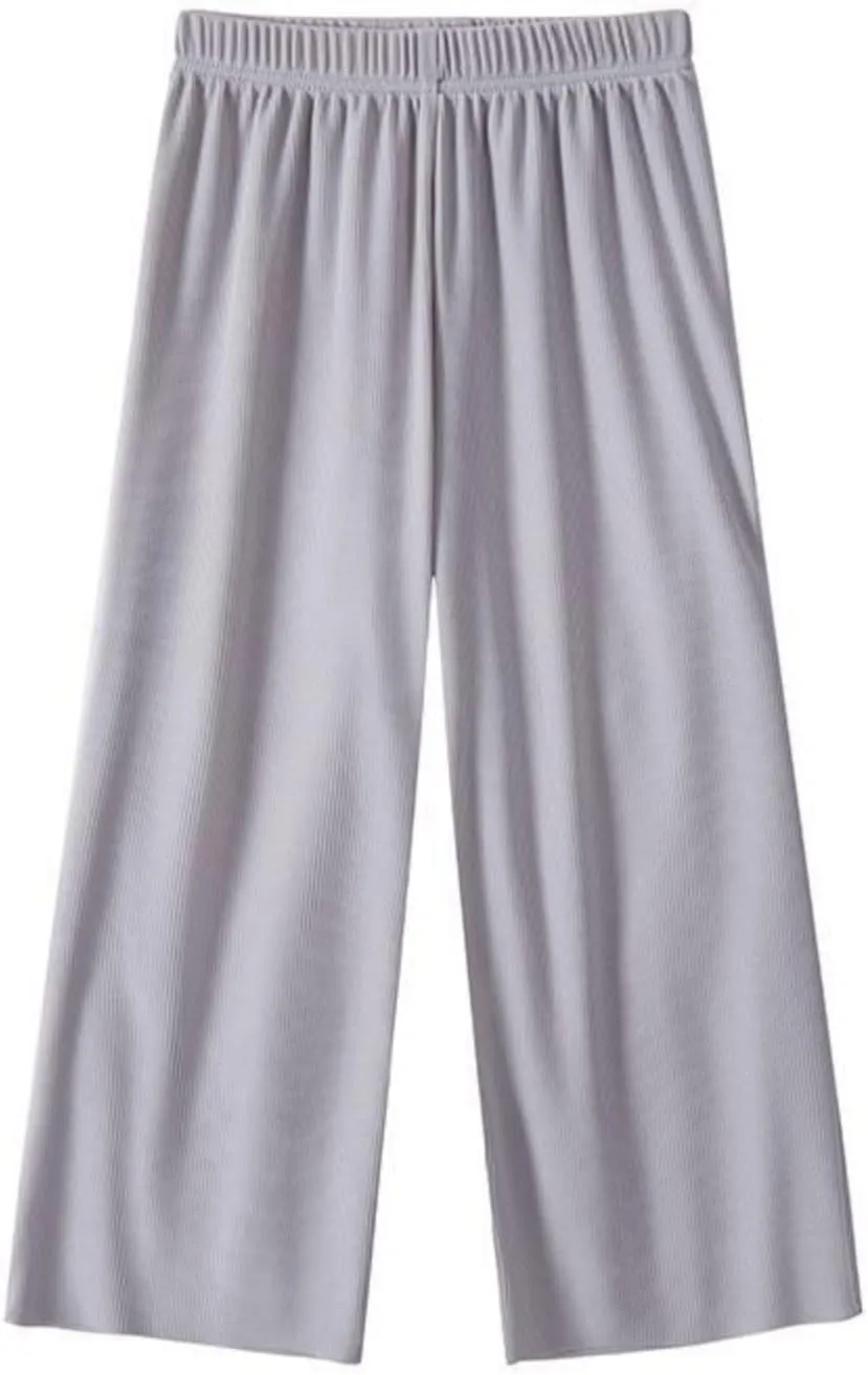 Girls Wide Leg Pants Flowy Stretchy Palazzo Pants Loose Lounge Thin Pants Straight Leg High Elastic Waist Trousers