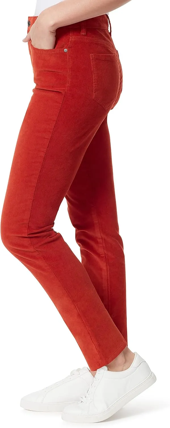 Gloria Vanderbilt Women's Amanda Corduroy Slim High Rise Pant