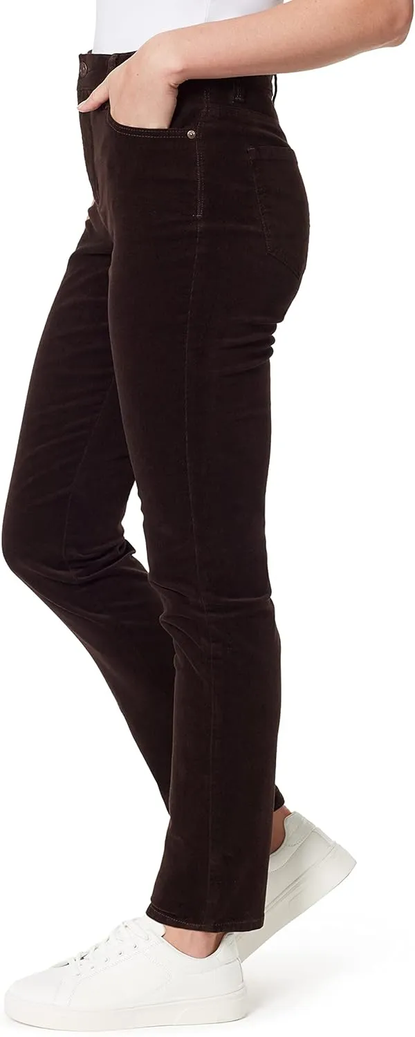 Gloria Vanderbilt Women's Amanda Corduroy Slim High Rise Pant