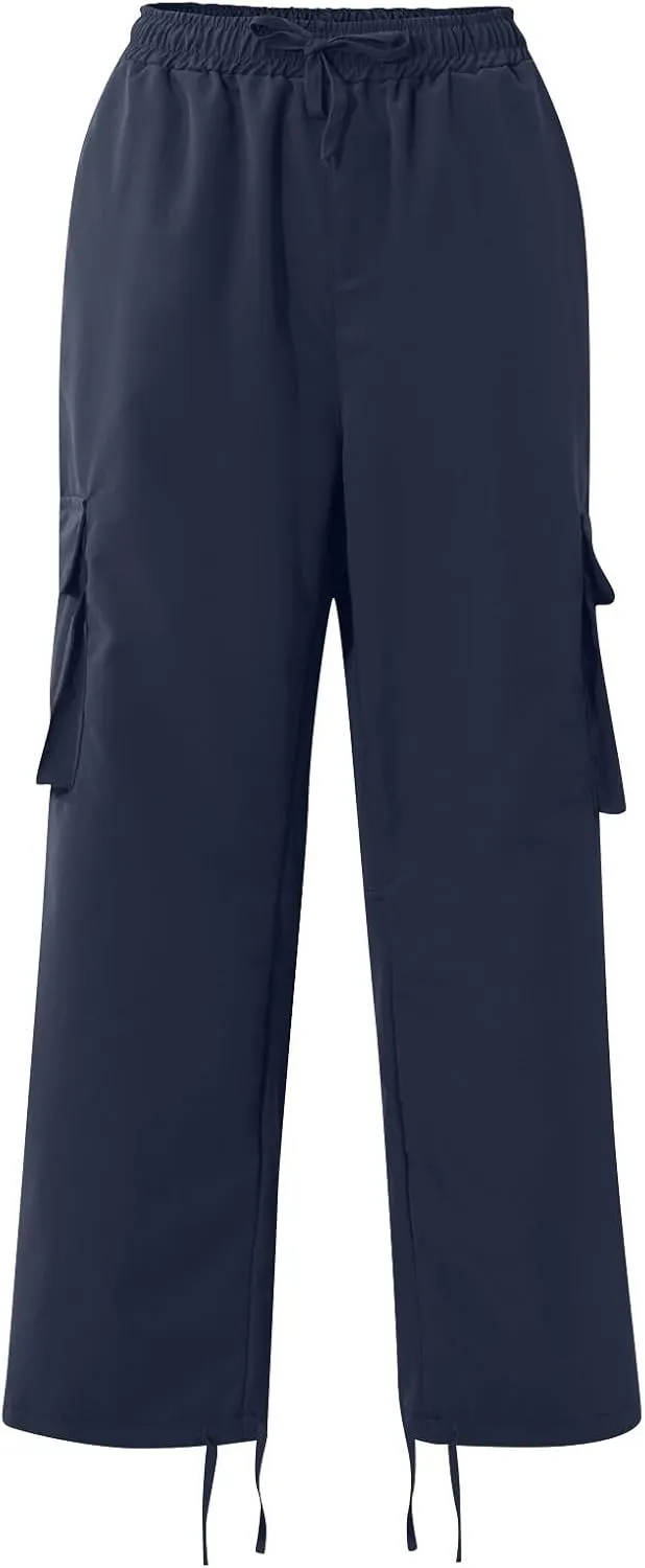 GOFULY Cargo Pants for Men Baggy Elastic Waist Drawstring Pants Pockets Pants Stretch Casual Fall Winter Joggers Trousers