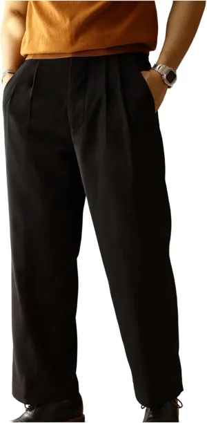 GORGLITTER Men's Baggy Wide Leg Dress Pant Straight Leg Suit Pant Lightweight Modern Fit Business Trousers