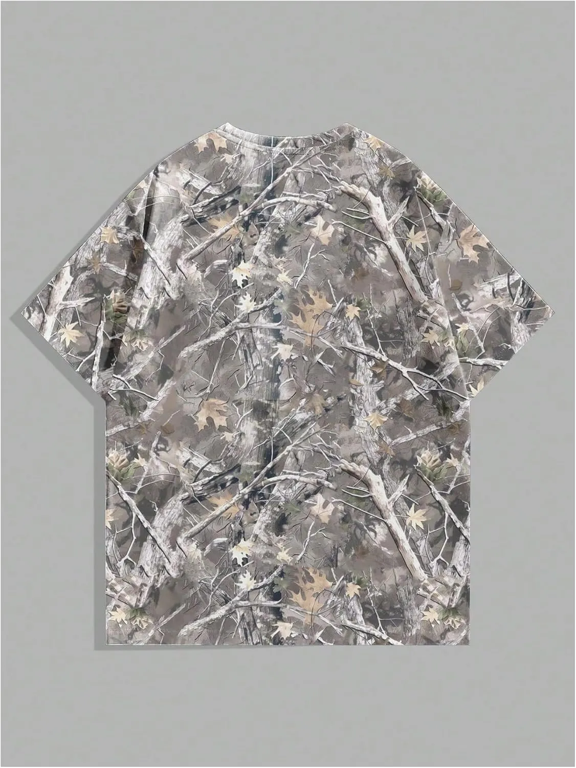GORGLITTER Men's Camo Tropical Graphic Oversized T Shirt Y2K Crewneck Short Sleeve Tee Tops