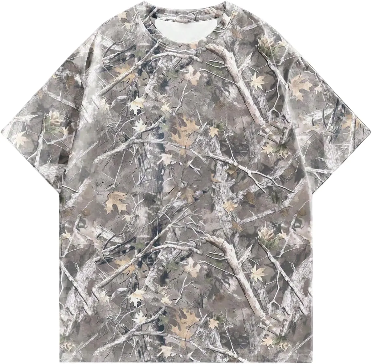 GORGLITTER Men's Camo Tropical Graphic Oversized T Shirt Y2K Crewneck Short Sleeve Tee Tops