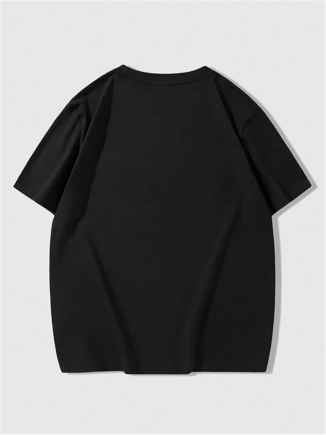 GORGLITTER Men's Oversized T Shirt Letter Graphic Short Sleeve Drop Shoulder Crewneck Tee Tops