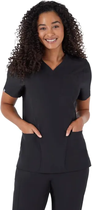 Hanes Women's Scrubs Healthcare Top, Moisture-Wicking Stretch Scrub Shirts, Ribbed Back Panel