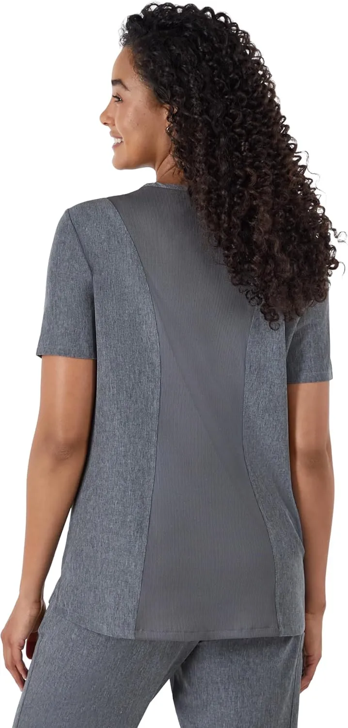 Hanes Women's Scrubs Healthcare Top, Moisture-Wicking Stretch Scrub Shirts, Ribbed Back Panel