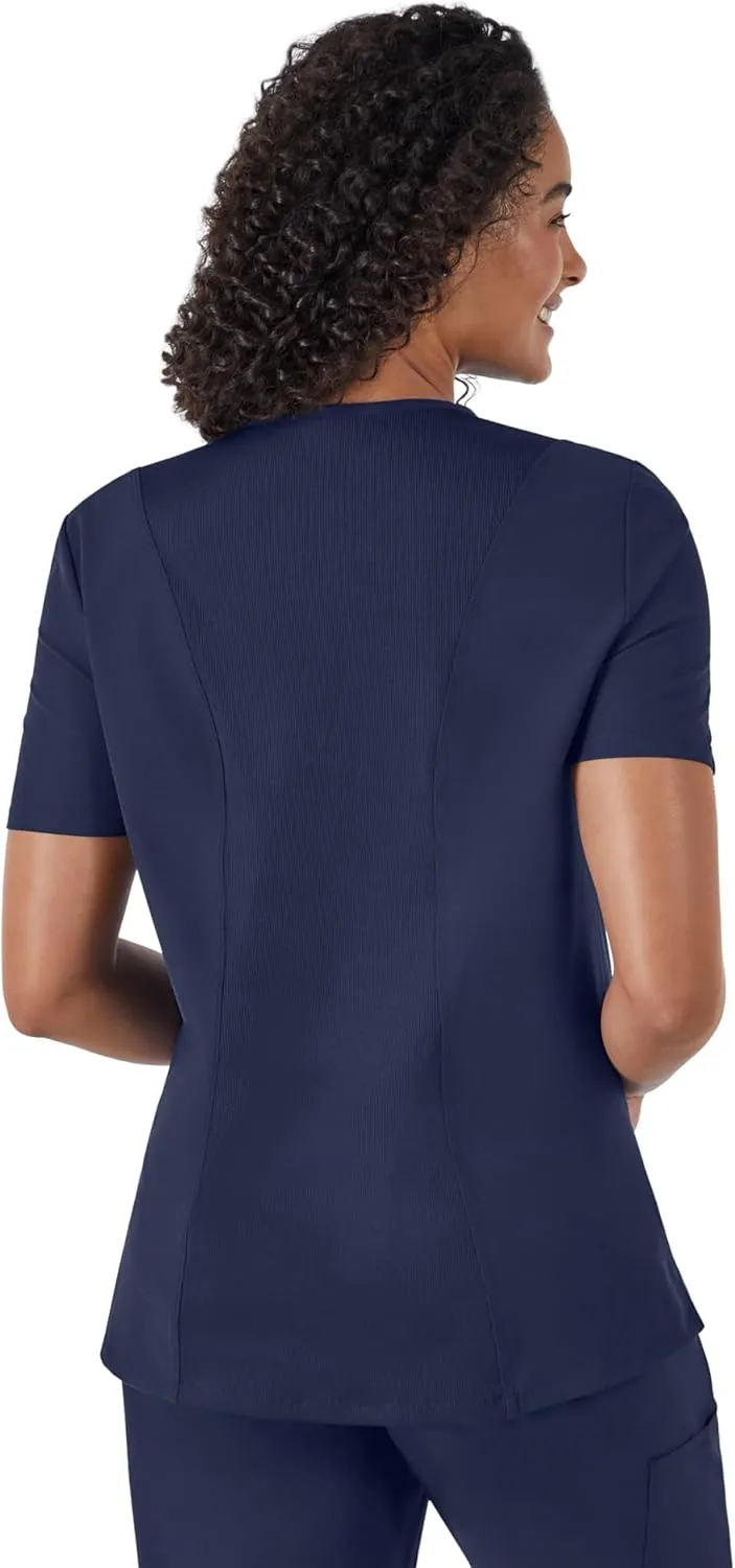 Hanes Women's Scrubs Healthcare Top, Moisture-Wicking Stretch Scrub Shirts, Ribbed Back Panel