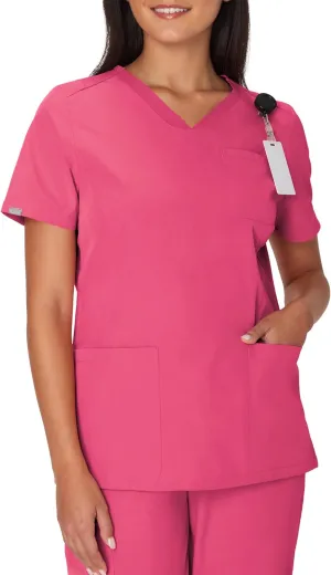 Hanes Women's Scrubs Healthcare Top, Moisture-Wicking Stretch Scrub Shirts, Ribbed Back Panel