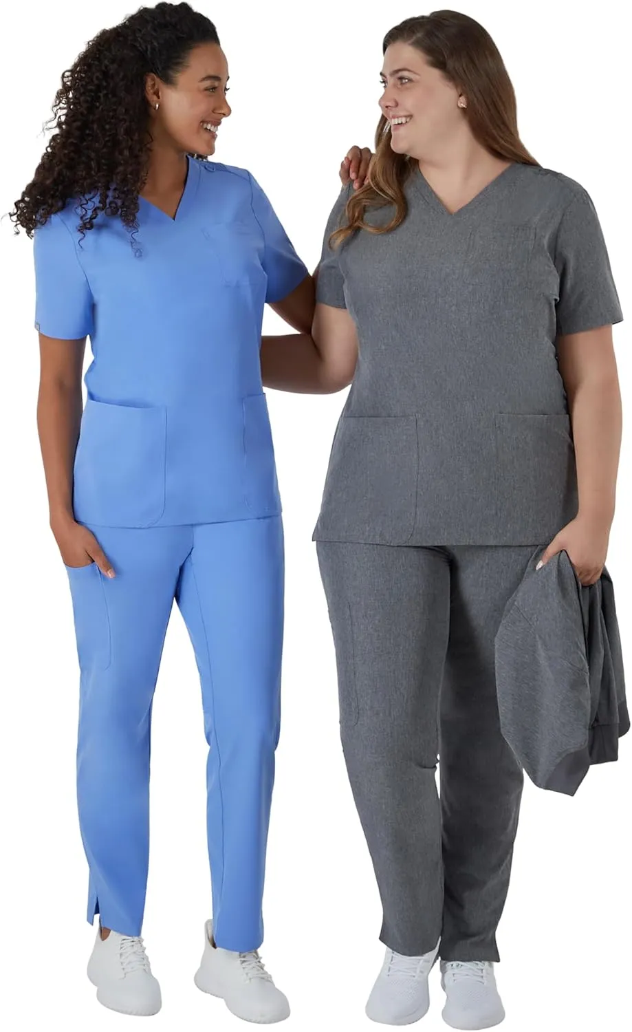 Hanes Women's Scrubs Healthcare Top, Moisture-Wicking Stretch Scrub Shirts, Ribbed Back Panel
