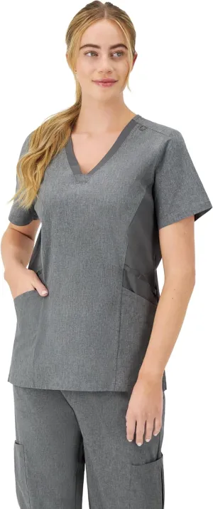 Hanes Women's Scrubs Healthcare Top, Moisture-Wicking Stretch Scrub Shirts, Ribbed Side Panels