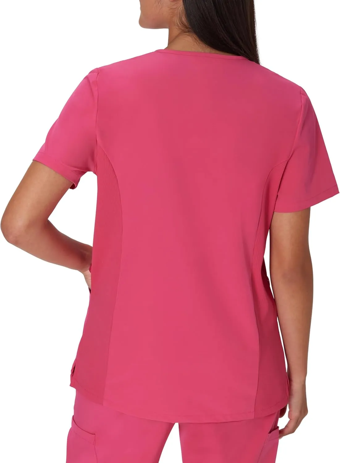 Hanes Women's Scrubs Healthcare Top, Moisture-Wicking Stretch Scrub Shirts, Ribbed Side Panels