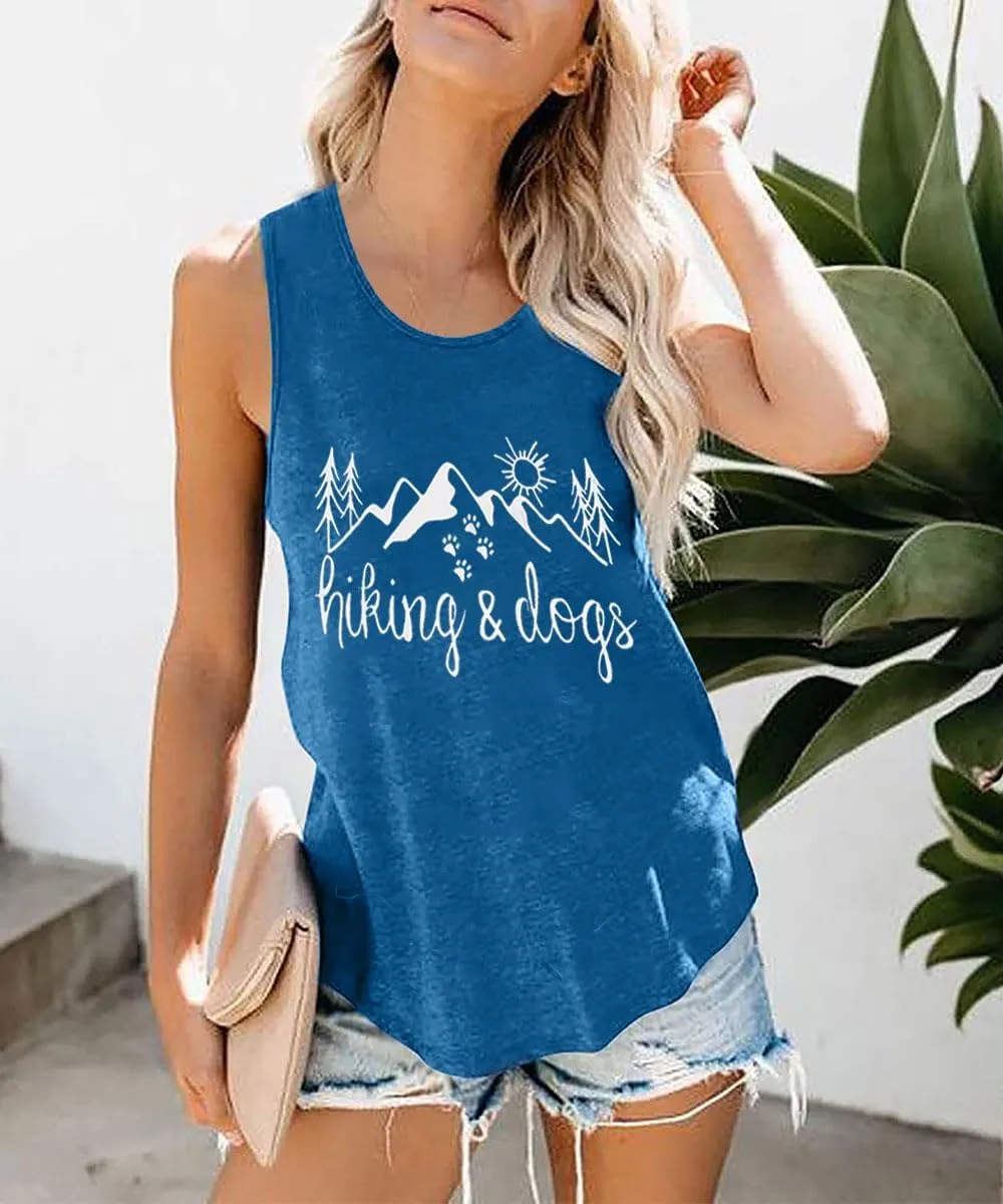 Hiking Mountain Shirts Women Funny Adventure Graphic Tank Top Summer Outdoor Camping Sleeveless Tee