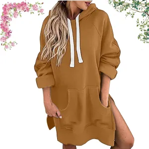 Hoodie Dress for Women with Pockets, 2024 New The Warmy Oversized Hoodie Dress, Pullover Long Sleeve Hoodies with Pocket