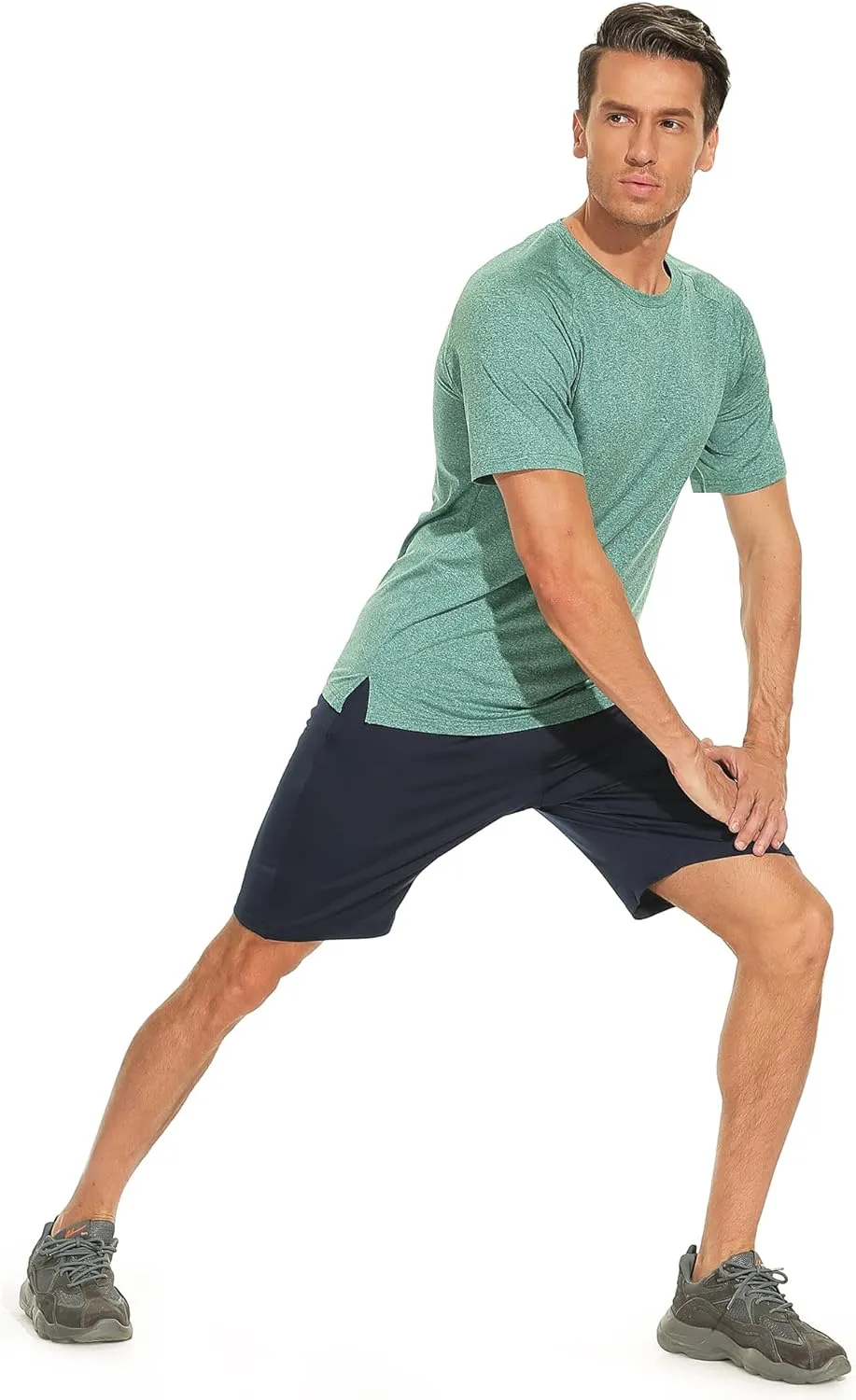 icyzone Workout Shirts for Men, Quick-Dry Athletic Gym Exercise Running Short Sleeves Tee