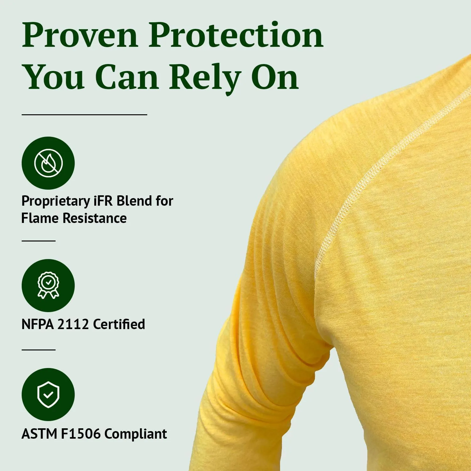 iFR Base Layer - Mens Long Sleeve Tee Shirts - Fire Resistant Shirts for Men - Fire Resistant Clothing