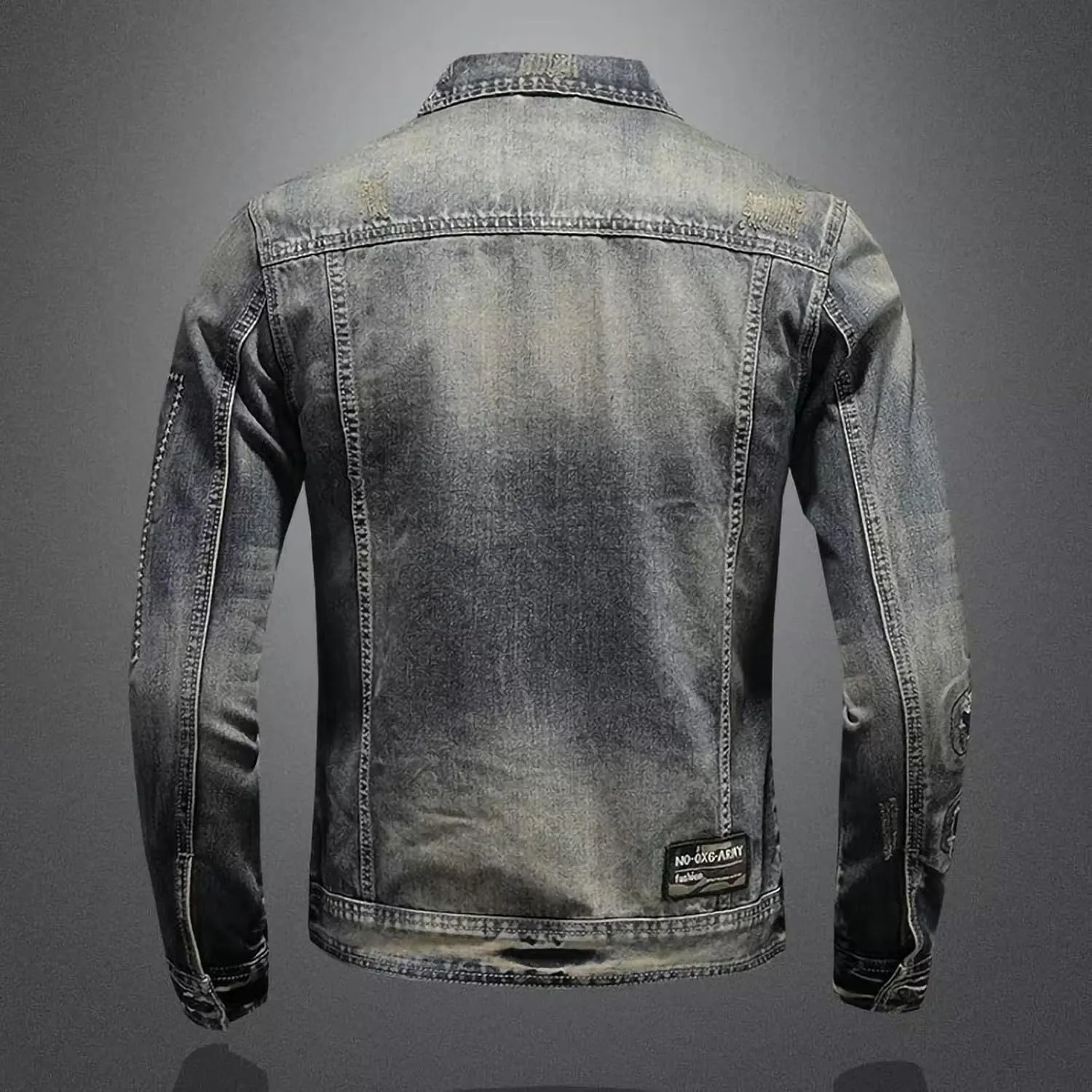 Jean Jacket for Men Slim Fit Vintage Washed Denim Jacket Coat Long Sleeve Teen Boys Hip Hop Rock Motorcycle Jackets