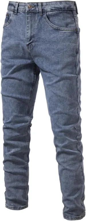 Jean Pants for Men Slim Fit Straight Leg Jean Stretch Skinny Denim Pencil Pants Distressed Comfort Flex Waist Pants