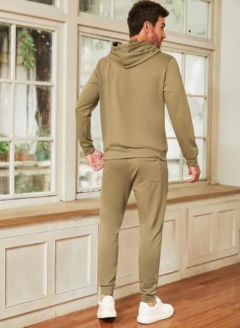 JMIERR Men's 2 Piece Outfits Hoodie Sweatshirt Tracksuit & Joggers Sweatpants Sweatsuit Set