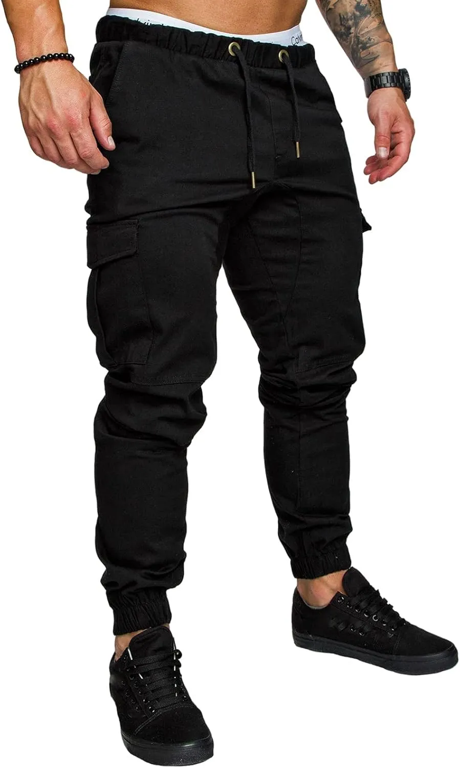 Joggers Pants for Men Casual Cotton Drawstring Chino Cargo Pants Hiking Outdoor Twill Track Jogging Sweatpants Pants