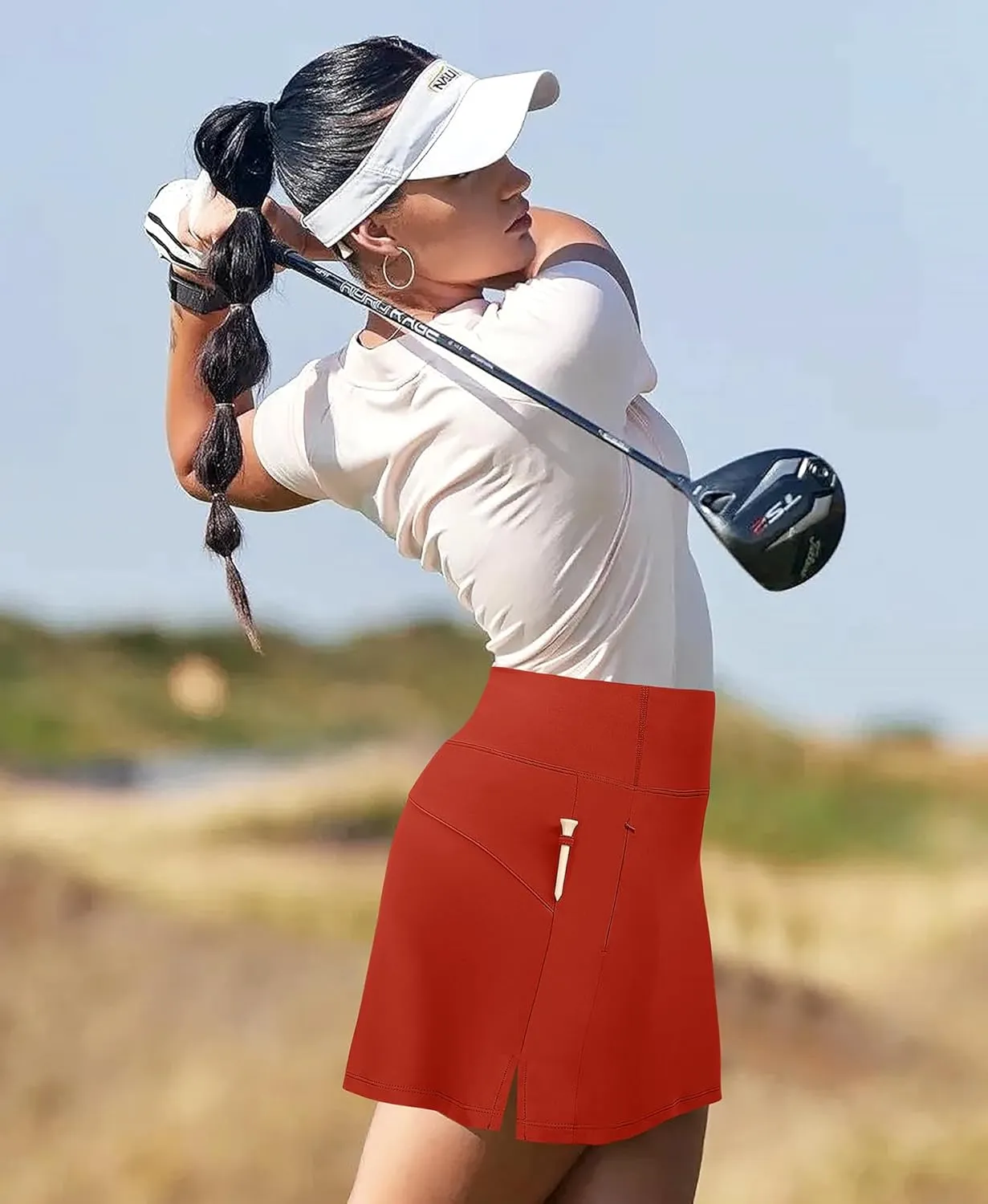 JoyGirl 16" Women Golf Skirts with Shorts Zipper Pockets Tennis Skirt High Waisted Athletic Skorts Skirts