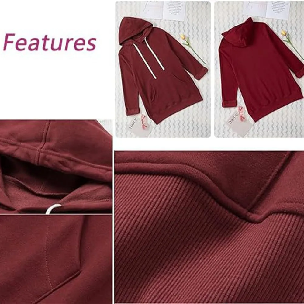 Kapley The Warmy Oversized Hoodie Dress Women, First Ones Oversized Hoodies, Women's Casual Long Sleeve Split Hem with Pocket