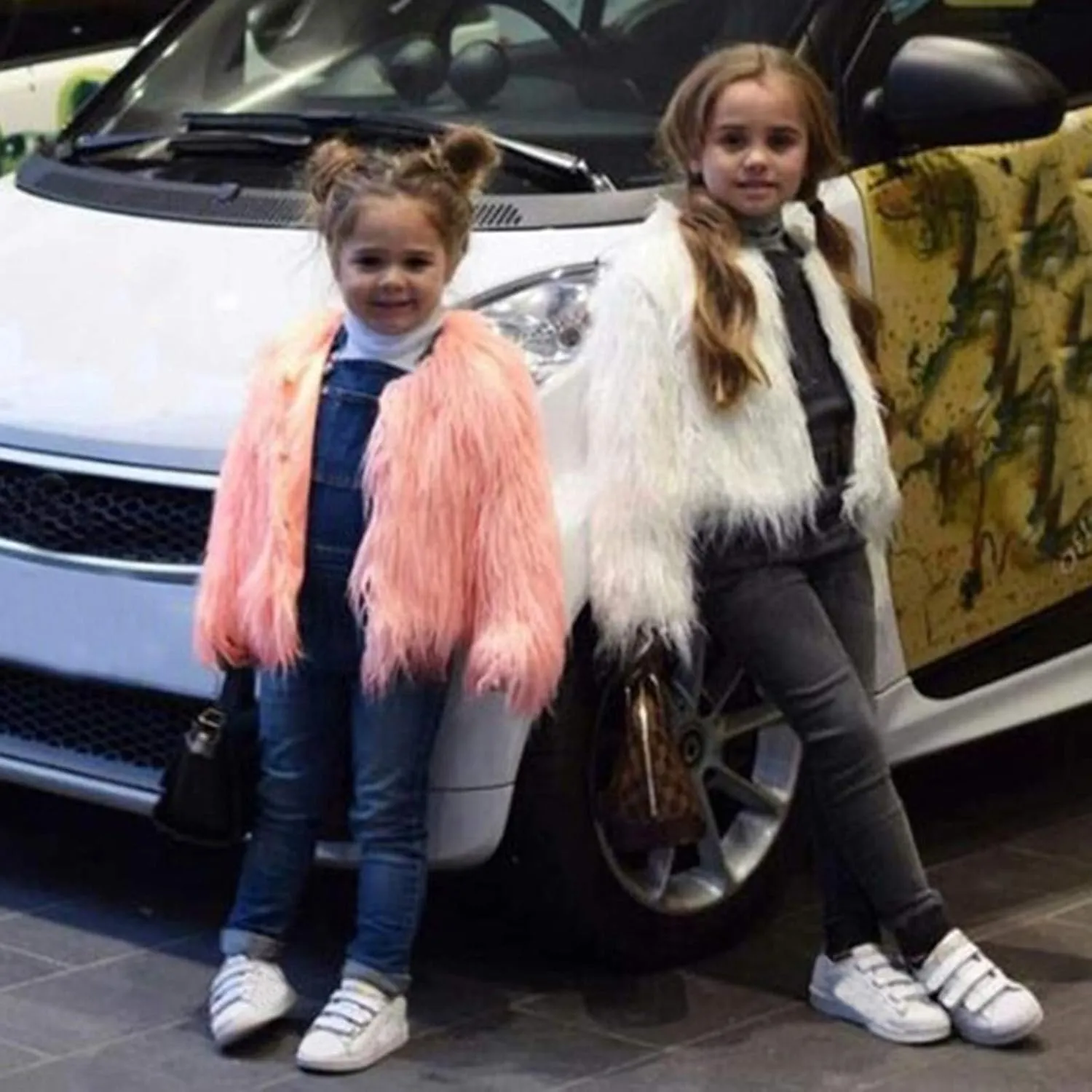Kids Girl Faux Fur Vest Coat Toddler Winter Fleece Fuzzy Furry Jacket Sleeveless Coat Thick Warm Waistcoat Outwear