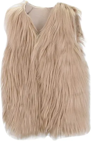 Kids Girl Faux Fur Vest Coat Toddler Winter Fleece Fuzzy Furry Jacket Sleeveless Coat Thick Warm Waistcoat Outwear