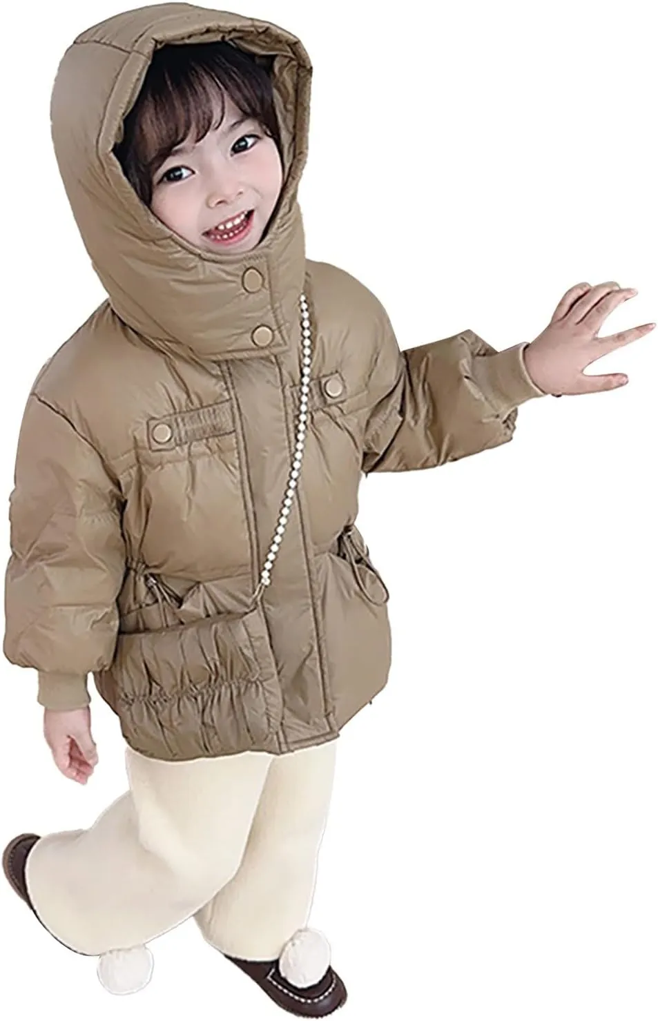 Kids Toddler Baby Girls Boys Winter Warm Thick Solid Cotton Long Sleeve Padded Jacket Coat Girls Wall Mounted Coat Rack